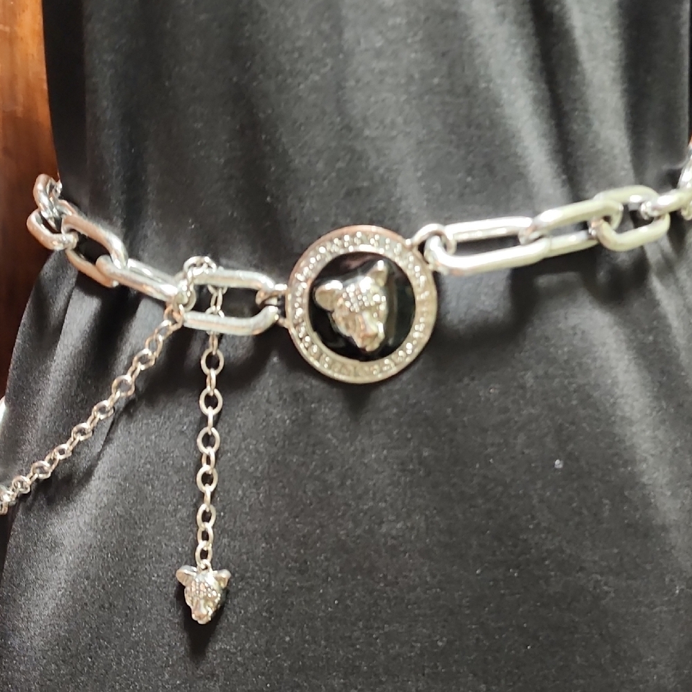 Silver Chain Belt with Medallion
